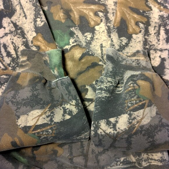 Jerzees Outdoors Tree Camo Sweatshirt XL Camouflage Trebark Bigwoods Vtg Hunt - Picture 10 of 14
